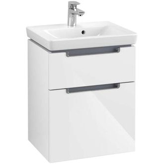 Villeroy & Boch Mueble De Ba&ntilde;o, 485 X 590 X 380 Mm, Modelo Suspendido, En Madera Blanco Brillante
