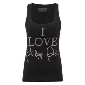 Philipp Plein Dames, Tops, Zwart, Maat: XL Katoen