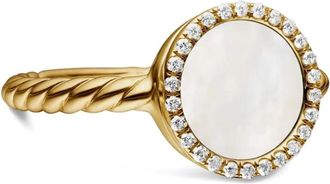 David Yurman 18kt yellow gold Petite DY Elements mother-of-pearl and diamond ring (11.3mm)