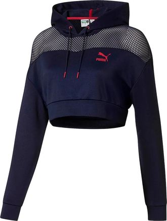 Puma Felpa crop con cappuccio - Blu