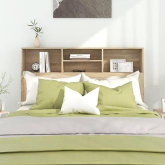 Berkfield Home Headboard Cabinet Sonoma Oak 140x19x103.5 cm in Brown