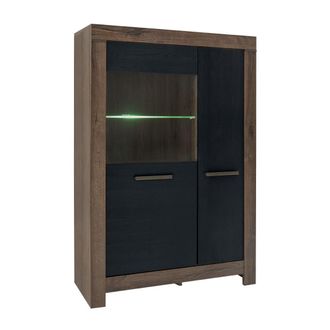 Petits Meubles Vajillero 2 puertas paneles de aglomerado madera y negro