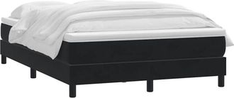 vidaXL Cama Box Spring Con Colch&oacute;n Terciopelo Negro 160x210 Cm Vidaxl