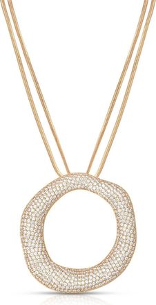 Ettika Womens Open Circle Pave Necklace In Gold / Silver