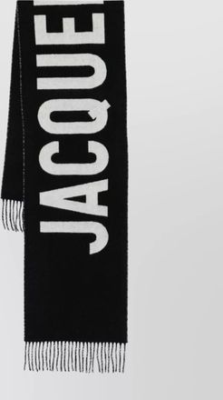 Jacquemus wool logo fringed scarf