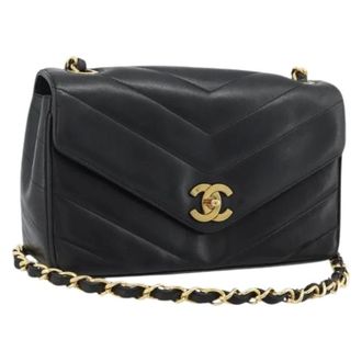 Chanel Pre-owned Vintage Schoudertas - Dames - Pre-owned - Zwart - Maat: ONE Size Leer