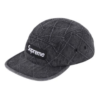 SUPREME FW23 Week5 Punched Denim Camp Cap Black SUP-FW23-2320
