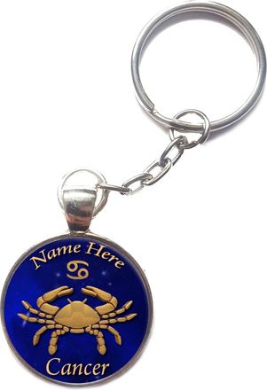 Generic Personalised Cancer Zodiac Star Sign Keyring Birthday Gift R154