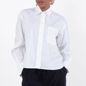 Victoria Beckham Long Sleeve Cotton Shirt, Brand Size 6 (US Size 2)