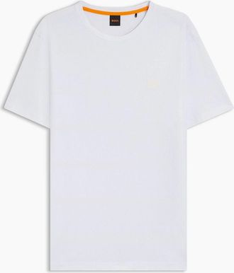 HUGO BOSS Mens Orange Tales T-Shirt With Logo Patch Premium Cotton - White - Size: 2X large