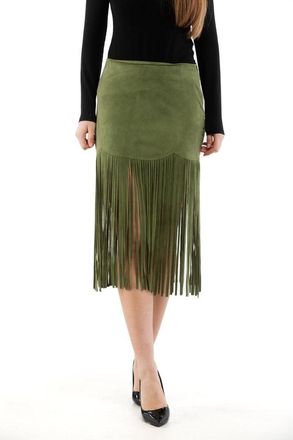 Moschino Bicolor Cotton Midi Womens Skirt