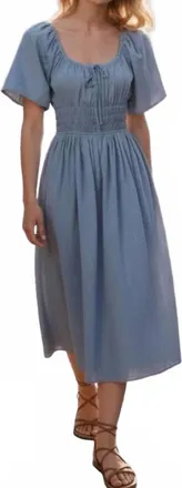 FRNCH The Darya Midi Dress In Cornflower Mist