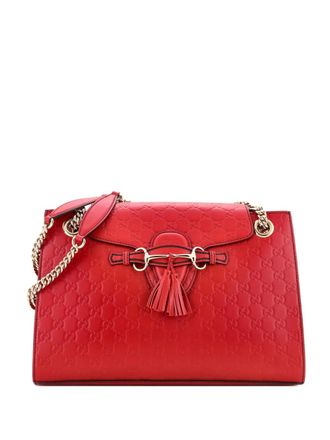 Gucci Emily Chain Flap Guccissima Leather Large shoulder bag - Red