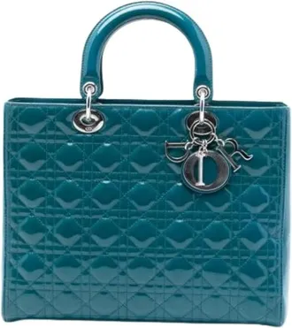 Dior Pre-owned Handbags, female, Blue, Size: ONE SIZE Pre-owned Vintage Leather Handbag