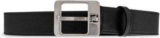 Fendi FF Monogram Buckle Leather Belt - Heren - Riemen - Zwart - 100 CM - Leer - Accessoires