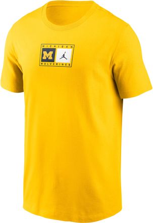 Nike Jordan Mens Michigan Campus Logo Swoosh Jordan Brand College T-Shirt in Yellow | N19978HMWN-0NP