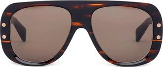 Balmain Occhiali da sole con montatura stile pilota - Marrone