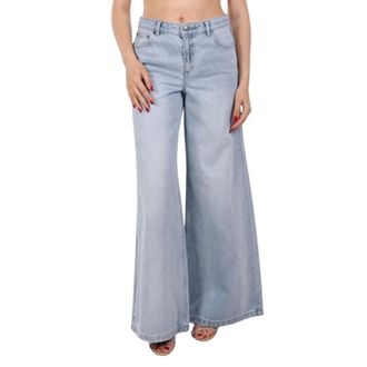 Michael Kors Jeans, Dames, Blauw, M, Denim, Denim Wide-Leg Jeans