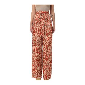 Liu Jo Wide Trousers, female, Multicolor, Size: M Paisley Print Wide Leg Pants