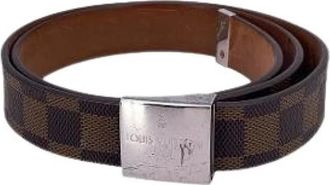 Louis Vuitton Pre-owned Belts, female, Brown, Size: ONE SIZE Pre-owned Brown Damier Canvas Belt