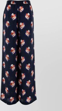 Fendi silk printed wide-leg trousers