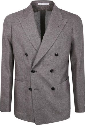 Tagliatore Double-breasted blazer - Heren - Blazers - Grijs - 2XL - Wol - Jassen