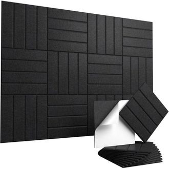 OEM Paquete De 12 Paneles Ac&uacute;sticos Autoadhesivos - Paneles De Pared Insonorizantes De Alta Densidad De 30 X 30 Cm Para La Reducci&oacute;n De Ruido Y Eco, Color