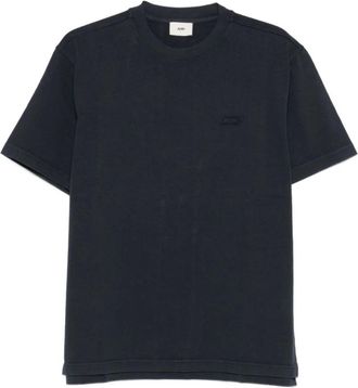 Autry Blauw Crew Neck Logo Patch T-shirt - Heren - T-shirts - Blauw - S - Katoen - Tops