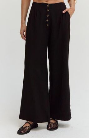 Crescent High Waisted Wide Leg Culotte Pants in Black at Nordstrom, Size X-Small