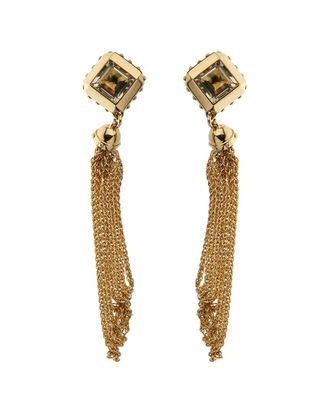 Louis Vuitton 18K Quartz Tassel Drop Earrings (Authentic Pre-Loved)