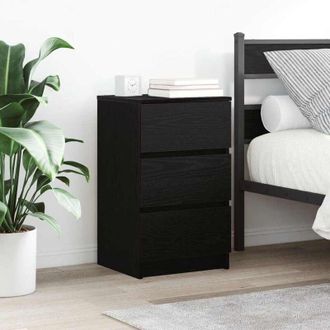 vidaXL Comodino con 3 Cassetti Nero 39x35x65 cm - Vidaxl