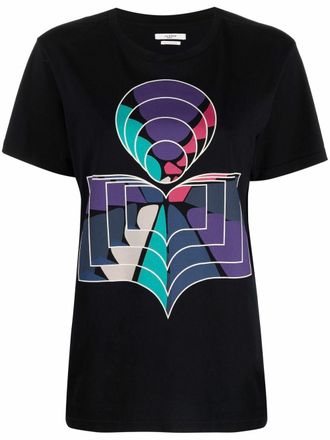 Isabel Marant T-shirt met logoprint - Zwart