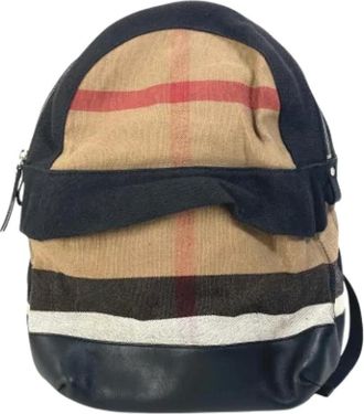 Burberry Pre-owned Backpacks, male, Beige, Size: ONE SIZE Pre-owned Canvas backpacks