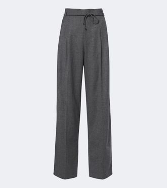 Max Mara Belted cashmere-blend wide-leg pants
