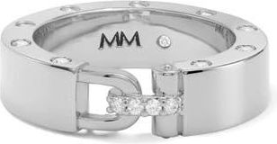 Melinda Maria Ashley Smooth Lock Ring in Silver-White at Nordstrom, Size 10