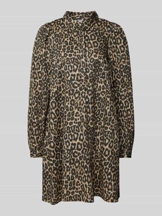 Jake*s Casual Minikleid aus reiner Baumwolle in Dunkelbraun, Gr&ouml;&szlig;e 44