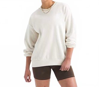 The North Face Evolution Simple Dome Oversized Crewneck Sweatshirt In White Dune