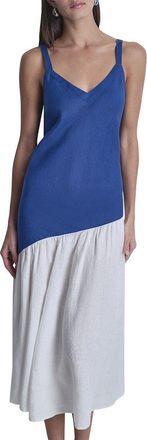 DKNY Dkny Colorblocked Hanky Linen Dress