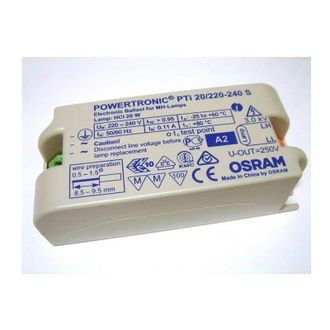 Osram 353290 Alimentatore per lampada mh hci 20W Powertronic Pti 20/220-240 s