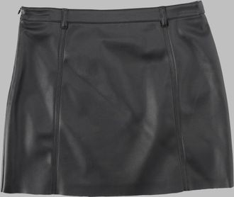 Marni Faux Leather with Logo Detail Mini Skirt - Black