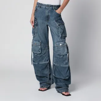 The Attico Pantaloni cargo Fern washed blu