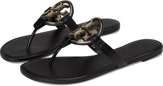 Tory Burch Metal Miller Womens Shoes Perfect Black/Gold 1 : 10.5 M, Leather