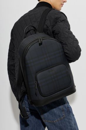 Burberry Backpack With Logo, Mens, Navy Blue