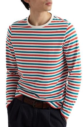 Seasalt Cornwall Sailor Stripe Long Sleeve Organic Cotton T-Shirt in Duet Mini Cornish Cardinal at Nordstrom, Size Xx-Large