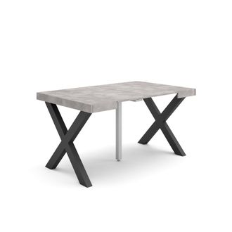 Skraut Home Mesa Consola Extensible, Mesa Comedor Plegable, 140, Para 6 Comensales, Patas Madera Maciza, Estilo Moderno, Gris Cemento - Skraut Home