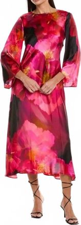 Johnny Was Flared Sleeve Dress In Ruby Bloom