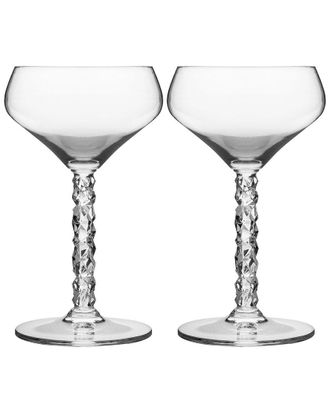 Orrefors Set Of 2 Carat Coupes