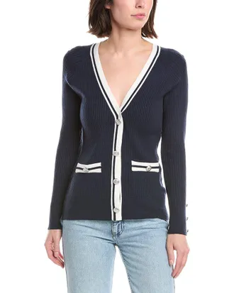 T Tahari Rib Button Front Cardigan