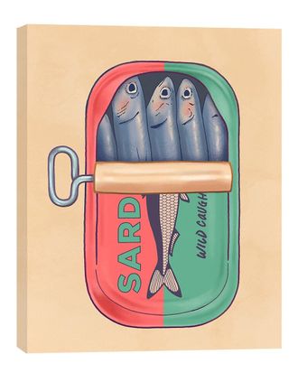 Fairchild Paris Canned Sardines Watercolor Study By Kristie Millan Wall Art