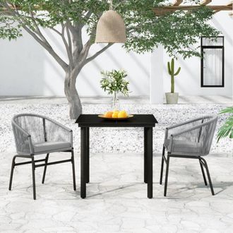 vidaXL Juego De Comedor De Jard&iacute;n 3 Piezas Gris Vidaxl